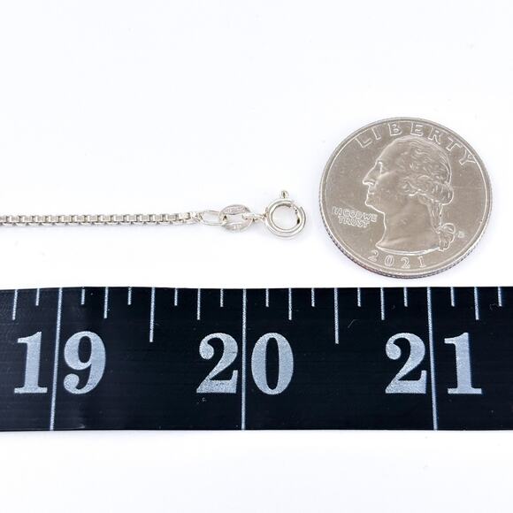 Vintage Sterling Silver 925 Box Chain Necklace 20” - Picture 2 of 3